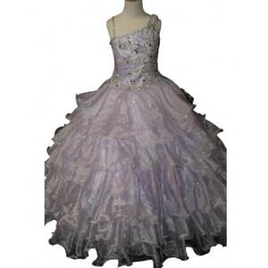 NEW LITTLE ROSIE girl's glitz pageant dress in lilac